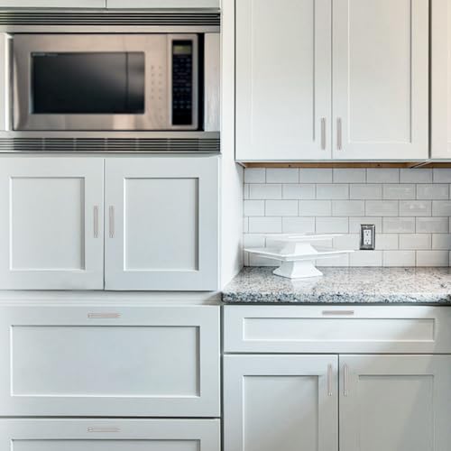 10 Pack Brushed Satin Nickel Cabinet Pulls knurled 5 Inch Hole Centers Kitchen Cabinet Handles Silver Drawer Pulls Dresser Handles - color: Brushed Satin Nickel, size: 5'' Hole Center(128mm)