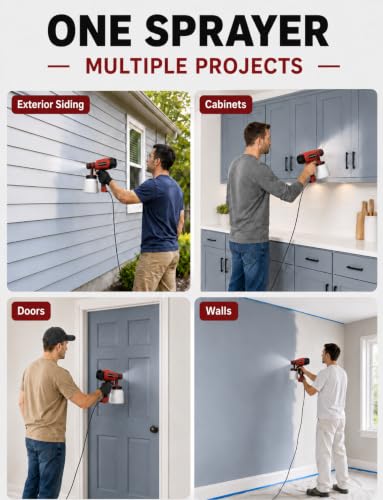Paint Sprayer, 4 Brass Nozzle Sizes, 3 Spray Patterns