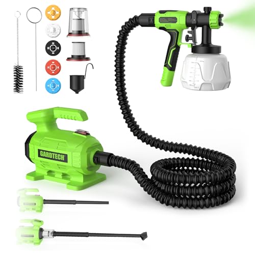 GARDTECH 3-in-1 Electric Hvlp Spray Paint Gun with Vacuum & Blow,5 Nozzles - color: Green