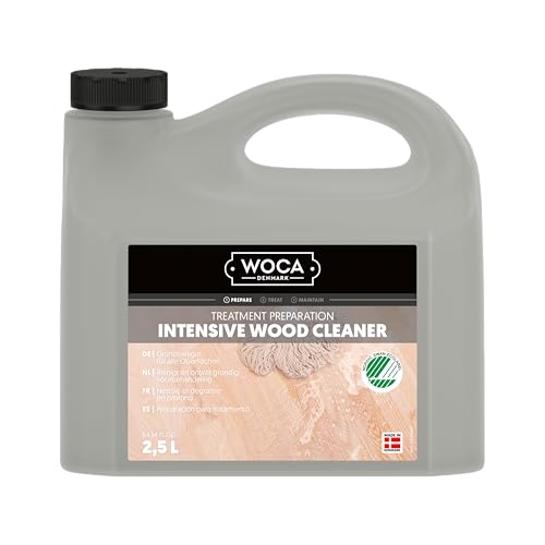 WOCA Intensive Wood Cleaner 2.5L, Concentrated Formula for the preparing and treatment of raw wood for application of wood stains and finishes. - size: 84.5 Fl Oz (Pack of 1)