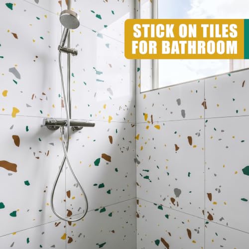 Nuanchu 36 Pcs Peel and Stick Wall Panels, 12x12 Inch, White Terrazzo - color: White Terrazzo