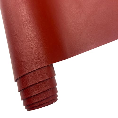 Soft Smooth Faux Leather Fabric Solid Color Vegan Synthetic Imitation Leather Fabric 16" x 54” Large Size for Upholstery Crafts, DIY Sewings, Earrings Bows Wallets Making (Dark Red) - color: Dark Red
