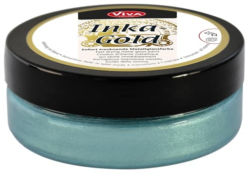 Viva Decor Inka Gold Gilding Wax2.3 oz (Turquoise) - Wax-Based Metallic Polishing Paste. Quick-Drying Metal Shine, High Gloss Effects for DIY. Decor Paste for Wood, Clay & Terracotta - color: Turquoise