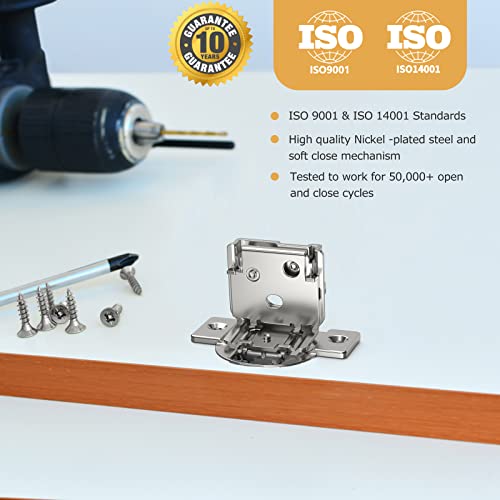 [Closing Speed Control] 2 Pack 1/2 Inch Overlay Soft Close Hinges - color: 2 Pieces, size: 1/2 Inch