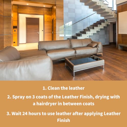 Furniture Clinic Leather Finisher Gloss | Seal & Protect | Suitable for Leather Sofas, Car Interiors, Handbags, and More | Flexible | Prevents Scratches and Scuffs | Gloss Finish (500 ml / 17 oz) - size: 17 oz, style: Gloss