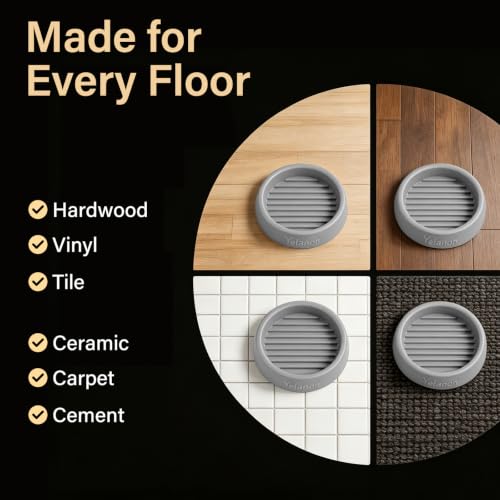 Non Slip Furniture Pads for Hardwood Floors -Yelanon 8 Pcs 2” Coasters Cups - color: 8pcs2"round Gray
