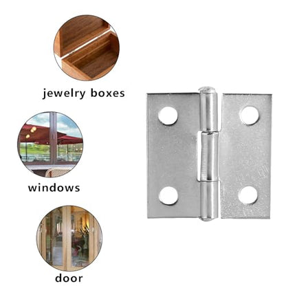 Piutouyar 12 Pack Butt Hinge 1 Inch Mini Hinges, Silver - size: 1 Inch
