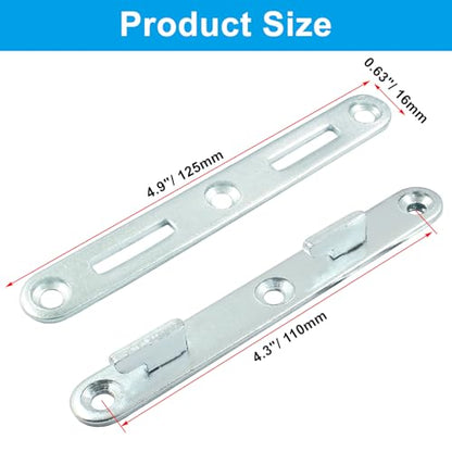 Hordion 4 Sets 5" Bed Rail Fasteners, Wood Bed Rail Fittings - size: 5 Inch