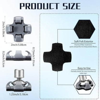 SiliFine 24 Pcs Feet Chair Glides Noise Cancelling Long Lasting Floor Protection Chair Leg Protectors Easy to Apply Teacher Classroom Supplies for Covers Prevent Floor Scuffs and Scratches
