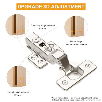10Pcs Frameless Soft Close Half Overlay Cabinet Hinges - color: Half Overlay, size: 5 Pairs