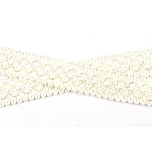 BEL AVENIR Braid Trim 0.78 inch 6.8 Yards Pure White Gimp Fabric Trim - color: Pure White