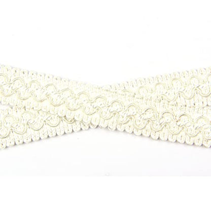 BEL AVENIR Braid Trim 0.78 inch 6.8 Yards Pure White Gimp Fabric Trim - color: Pure White