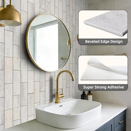 Tilingview 30 PCS Peel and Stick Backsplash Tile for Kitchen/Bathroom/Living Room, 3"x 9" Self-Adhesive Subway Tile for Backsplash, Matte Textures Tiles/Handmade Tiles (Sand Color) - color: Sand