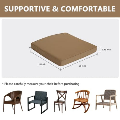 Goodgoods 20x20 Outdoor Chair Cushions Set of 2, 35D Foam, Brown - color: Brown, size: 20"x20" 2pcs