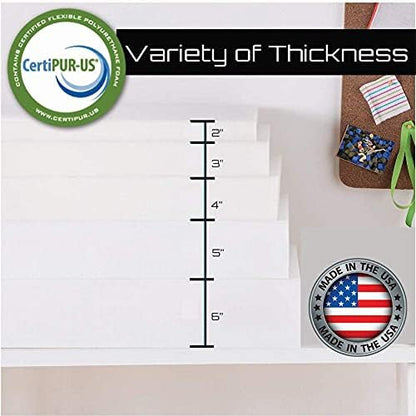 RaceCityFoam High Density Upholstery Foam (Semi Firm) 36 ILD - 4"x22"x80" - size: 4"T x 22"W x 80"L