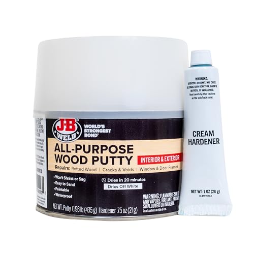 J-B Weld 40003 Wood Restore Repair Putty - 0.75 Pt. Putty, 0.75 Oz. Hardener - size: 12 oz