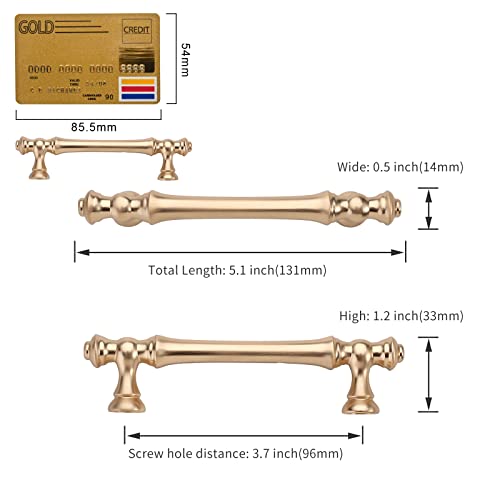 Amerdeco 10 Pack Brushed Brass Cabinet Pulls 3.75" - color: Brushed Brass, size: 3.75" hole center