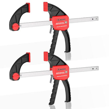 XINQIAO Bar Clamps for Woodworking 6 Inch (2) Wood Clamps Set, One-Handed Spreader with 150lbs for Stable and Reliable Fixing Solutions - size: 6IN 2PCS