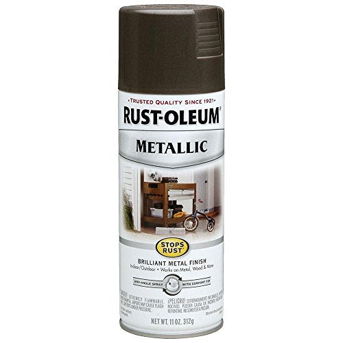 Rust-Oleum Stops Rust Metallic Spray Paint, Dark Bronze - color: Dark Bronze, size: 11 Ounce (Pack of 1)