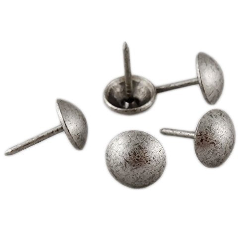 ® 100 Pcs/Box Upholstery Nails,Tacks 7/16in Head Dia [Antique Pewter Finish] DX0511APW