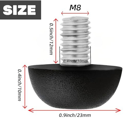 25Pcs 8mm x 1.25 M8 Adjustable Furniture Legs Feet, Stainless Steel Table Levelers Outdoor Screw in Leveling Feet for Patio Table, Chairs, Cabinet Desk and Stool - size: 25PCS