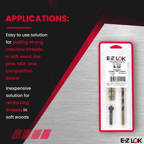 E-Z LOK Thread Repair Kit, 8-32 - size: 8-32 x 10mm, style: Flanged