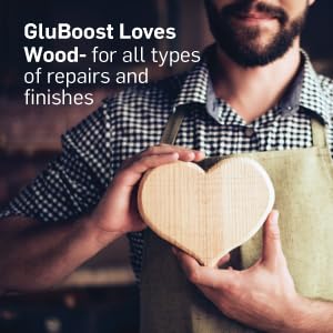 GluBoost Fill n’ Finish Pro Formula – Self-Leveling, Flexible, Clear Wood Filler for Cracks, Dings, and Repairs – Interior Pore and Wood Grain Filler for Finishing and Repair – 2 oz Solution