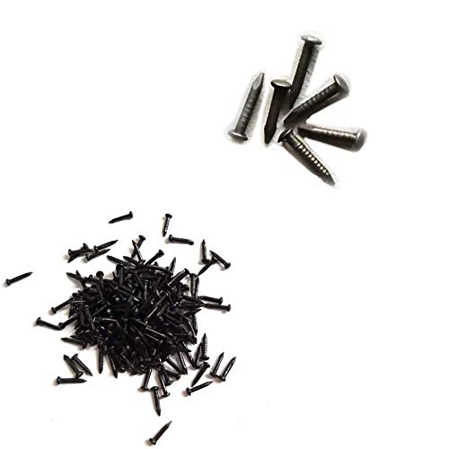 200PCS Mini Decorative Nails, 6mm Short Pin Nails with 1mm Shank, Tiny Nails for Dollhouse, Miniature Crafts, Small Wood Boxes and String Art, Black - color: Black, style: 1*6mm