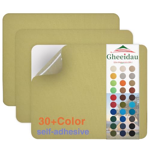 Gheeidau Canvas Repair Patch 9×11 Inch 3Pcs Waterproof Self-Adhesive Fabric Repair Patch for Tents,Boat Cover,Pop Up Canopy,Patio,Bags,Car Seats,Sofas,Furniture Cover(Khaki) - color: Khaki