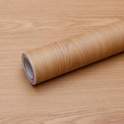 Wood Grain Contact Paper Peel and Stick Wallpaper Self Adhesive Wall Paper for Furniture Countertop Drawer Shelf Liner Cabinet Waterproof Easy to Clean 17.7" X 393" - color: Teak, size: 17.7"W x 393"L