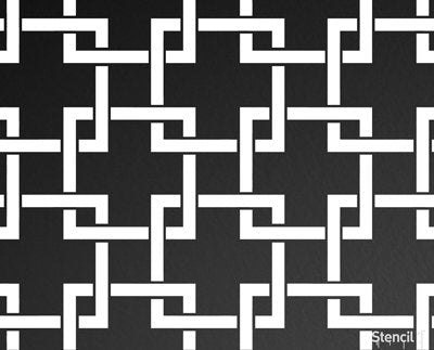 Stencil1 Square Lattice Repeat Pattern Stencil 11" x 11" Wallpaper Wall