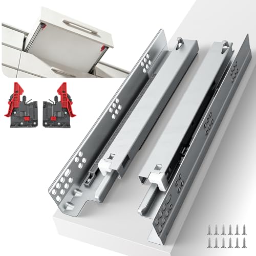 LONTAN 10 Inch Soft Close Undermount Drawer Slides for Frameless (1 Pair) - color: Soft Close Without Bracket, size: 10 Inch