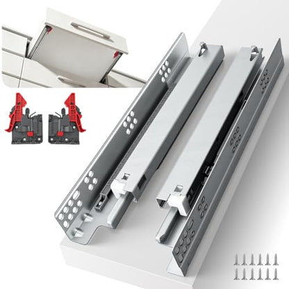 LONTAN 10 Inch Soft Close Undermount Drawer Slides for Frameless (1 Pair) - color: Soft Close Without Bracket, size: 10 Inch