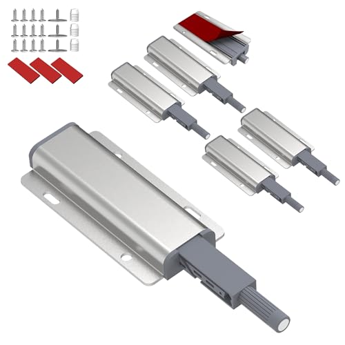 6 Pack Magnetic Push Open Cabinet Latch Heavy Duty Catch Hidden Door - size: 6 Pcs Single Push Latch