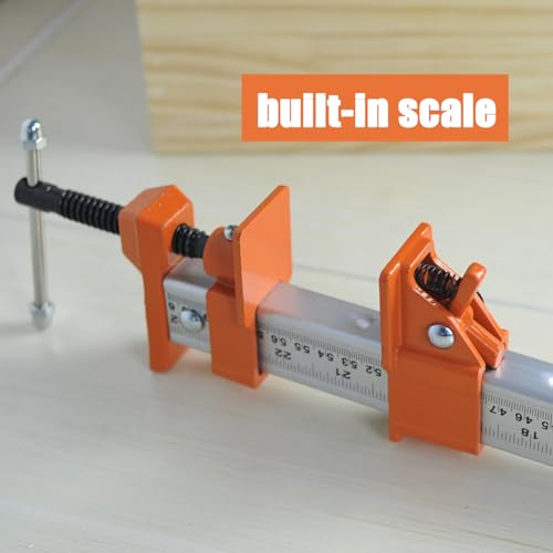FEIRONG 48-inches Bar Clamps with 2-Pack, 330LB Load Limit with Built-in Ruler, 90° Angled Jaws for DIY Projects & Cabinet Installation - size: Orange 48-inch 2 Pack
