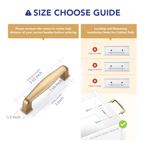 Ravinte Champagne Bronze Cabinet Handles Solid Cabinet Pulls 3 Inch 30 Pack - color: Champagne Bronze
