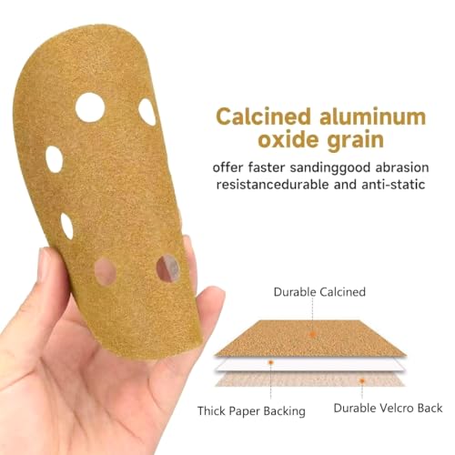 100 PCS 5 Inch Sanding Discs 60 Grit 8-Hole, Round Hook and Loop Sandpaper for Random Orbital Sander - size: 60 Grit-100pcs