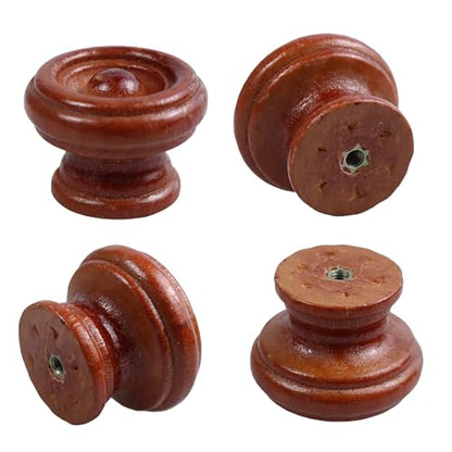 12Pcs 1.5" Round Wooden Drawer Knobs, Finished Mushroom Shape Cabinet Pulls Handles, Natural Wood Dresser Knobs for Kitchen Cupboard Furniture Wardrobe, Light Brown - color: Light Brown