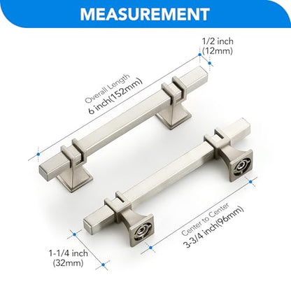 HOME EDIT Brushed Nickel Pulls Cabinet Handles 3-3/4 Inch 10 Pack - color: Brushed Nickel, size: 3-3/4 In Hole Center