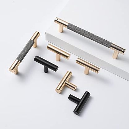 Drawer Pull 12 Pack 5" Cabinet Handles Cabinet Pulls Aluminum Handles Round Pull Gold and Nickle Oxidation Finish with Diamond Pattern Golden 6" Length - color: Gold Grey, size: 5 Inch