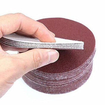 60-Pack 180mm 7" Sanding Discs 60 80 120 180 240 320 Assorted Grits Round Hook and Loop Flocking Sandpaper Orbital Sander Pads