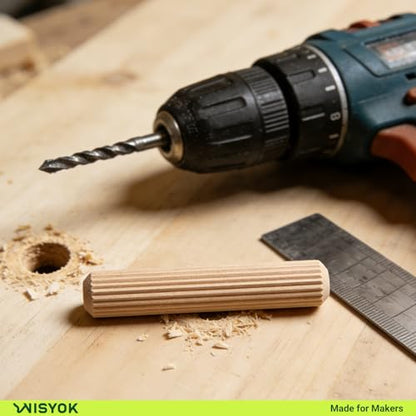WISYOK 260Pcs Wooden Dowels, 1/4 3/8 5/16 Inch - size: 4 Size-260pcs