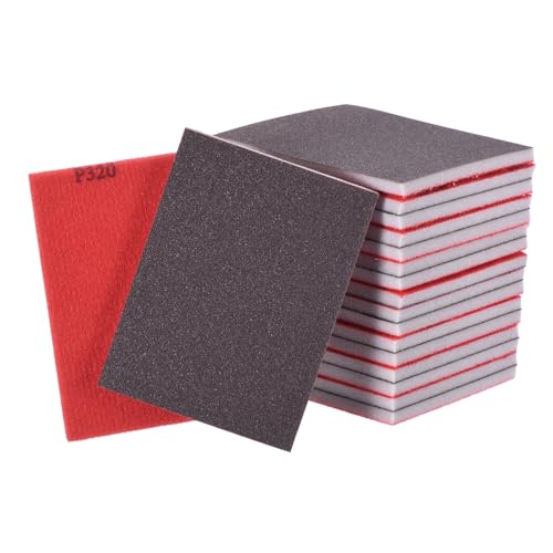 18Pcs 320Grit Sanding Sponges, 4x2.8In Hook & Loop Black - size: 320 Grit