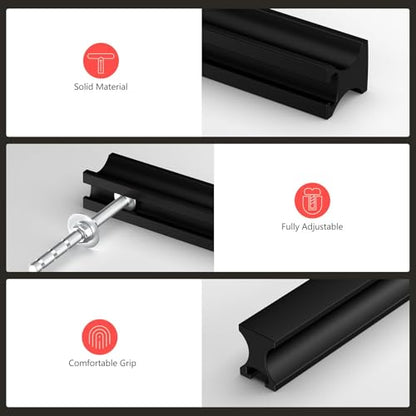 homdiy 10 Pack Adjustable Black Cabinet Pulls 2" to 8.8" (51-224mm) Adjustable Hole Distance Drawer Pulls - color: Black, size: 51-224mm