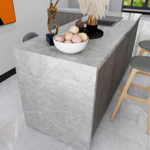 Granite Gray Marble Contact Paper for Countertops Peel and Stick Wallpaper - color: Granite Gray, size: 23.6" x 196"