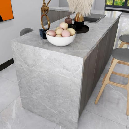 Granite Gray Marble Contact Paper for Countertops Peel and Stick Wallpaper - color: Granite Gray, size: 23.6" x 196"