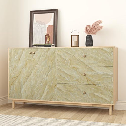 Matte Beige Marble Contact Paper Peel and Stick Countertops Vinyl - size: 17.7" x 120"