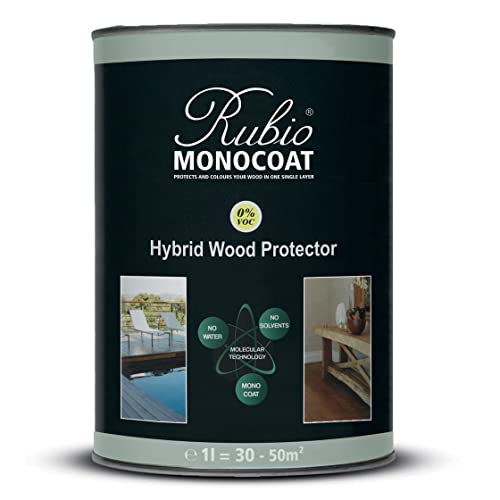 Rubio Monocoat Hybrid Wood Protector 300 ft² | Exterior Wood Oil Finish, Color & UV Protection for Outdoor Wooden Surfaces & Furniture | 1 L, Poppy - color: Poppy, size: 1 L