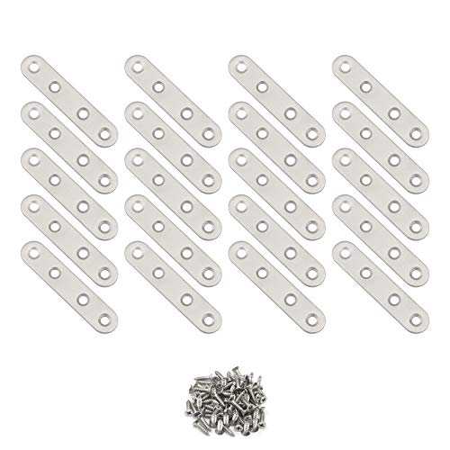 20 Pack 3 inch Stainless SteelFlat Plate Straight Bracket - size: 3 Inch