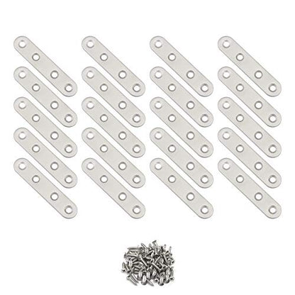 20 Pack 3 inch Stainless SteelFlat Plate Straight Bracket - size: 3 Inch